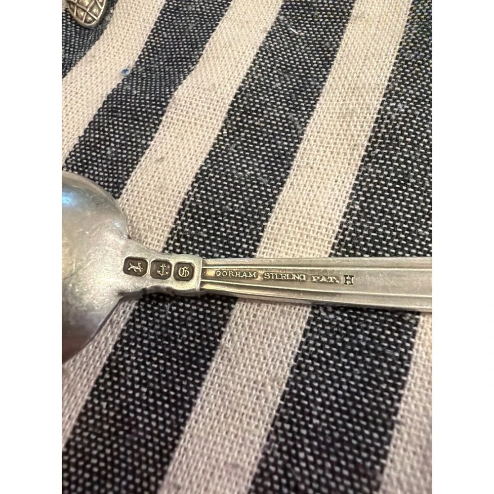 Gorham Sterling Silver Sovereign Pattern Teaspoons Set of 8 Antique Flatware